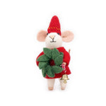 Jingle Elf Mouse Holiday Felt Wool Ornament