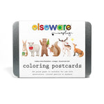 Coloring Postcards: Winter Animal Designs