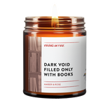 📚 DARK VOID FILLED ONLY WITH BOOKS (Amber & Rose) Candle