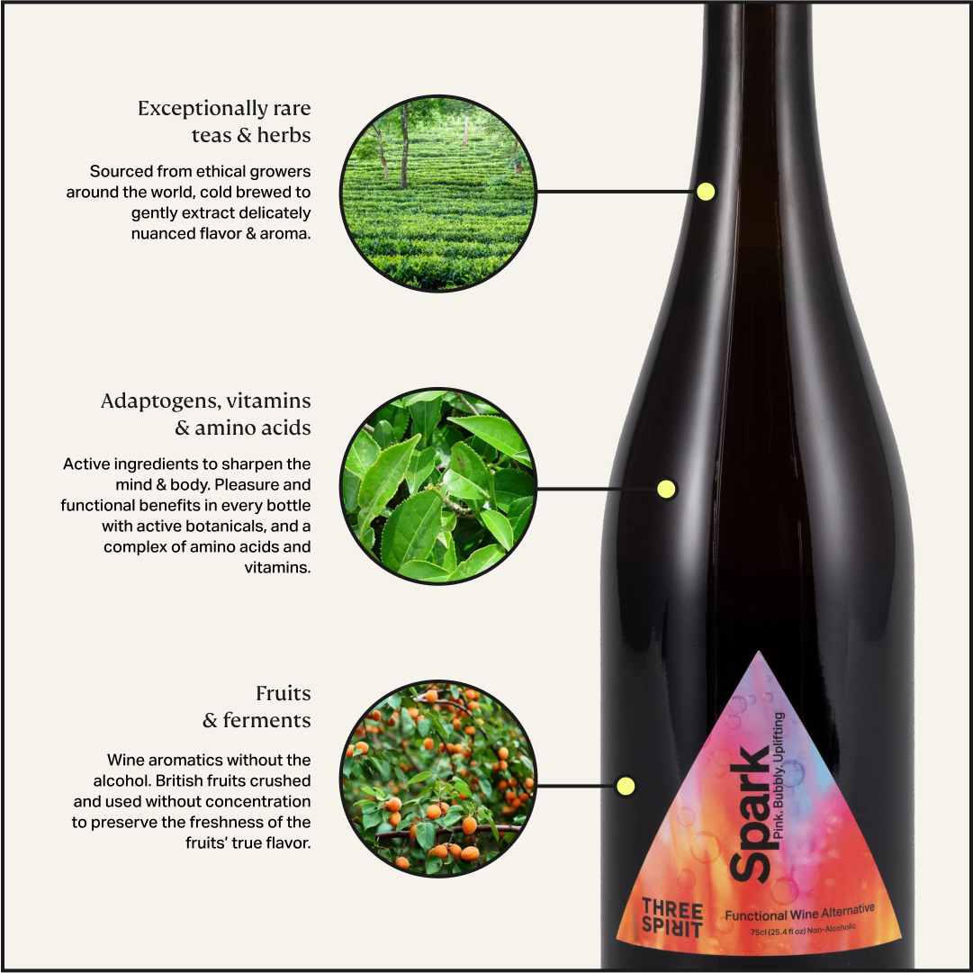 Three Spirit - Blurred Vines: Spark (Non-Alcoholic Sparkling Rosé Alternative)