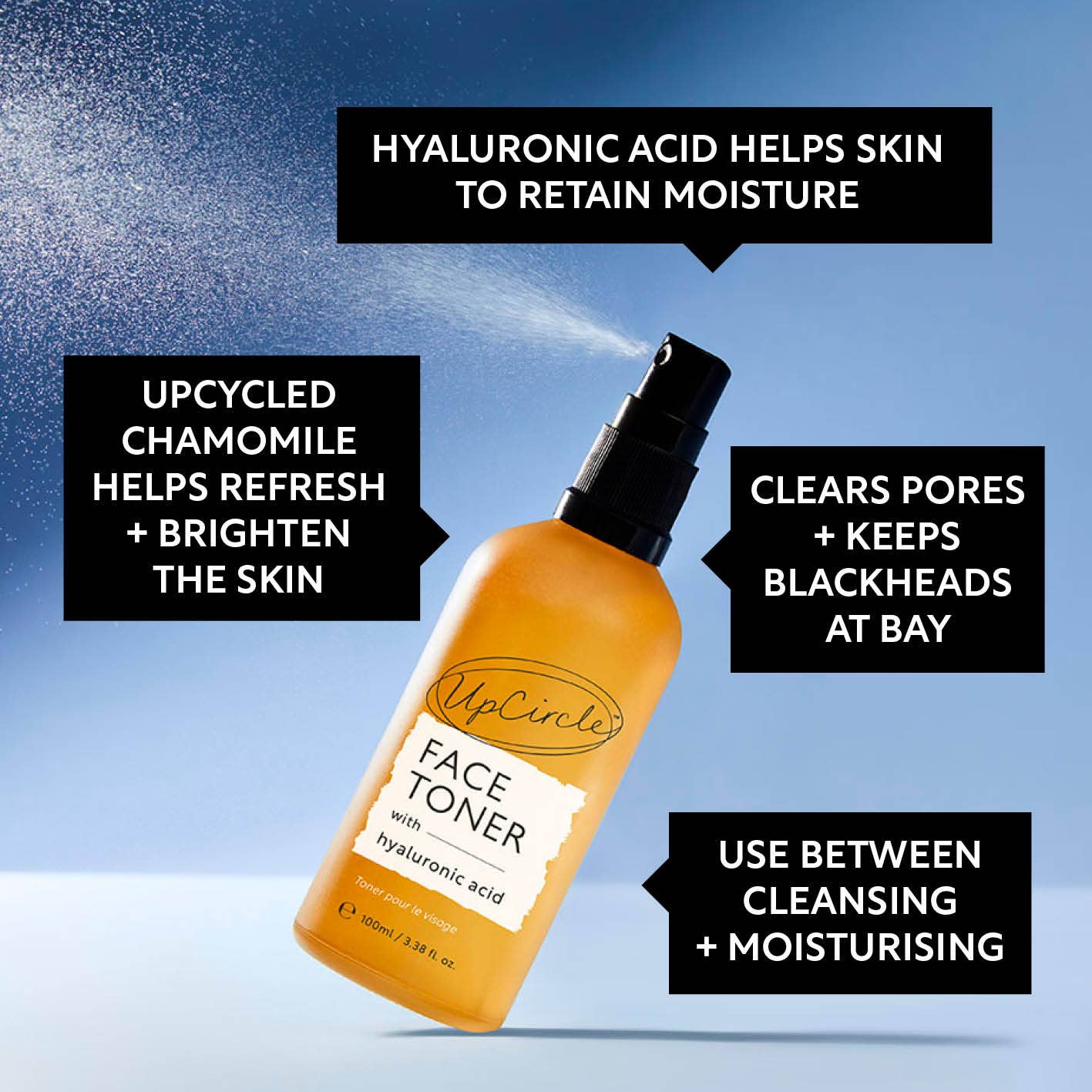 Face Toner with Hyaluronic Acid - Eco Friendly + Sustainable