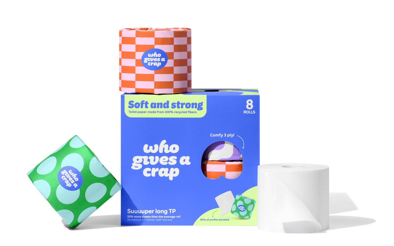 100% Recycled Toilet Paper - 8 Pack