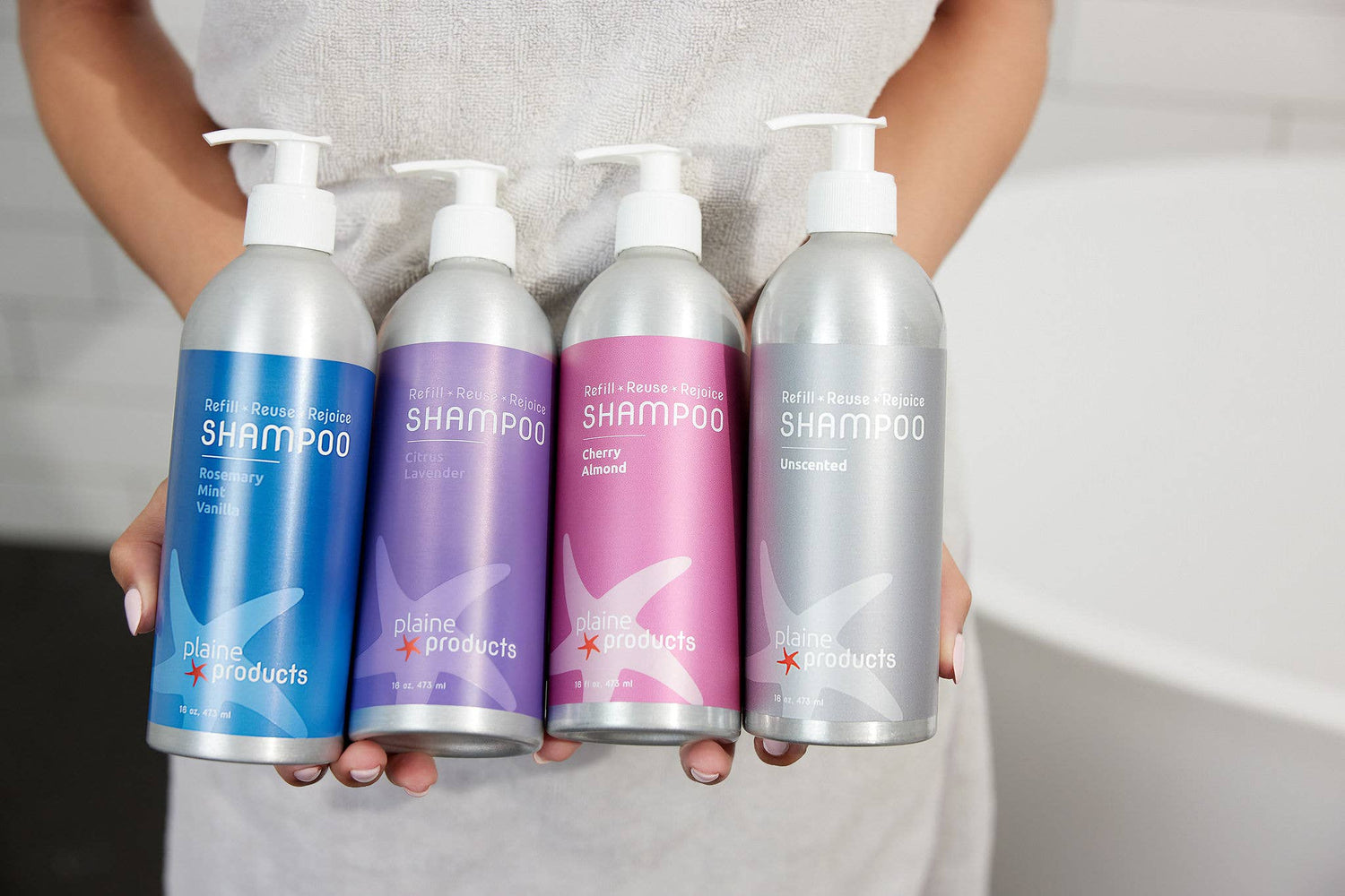 Refillable Shampoo - 16 oz | Aluminum Bottle, Zero Plastic