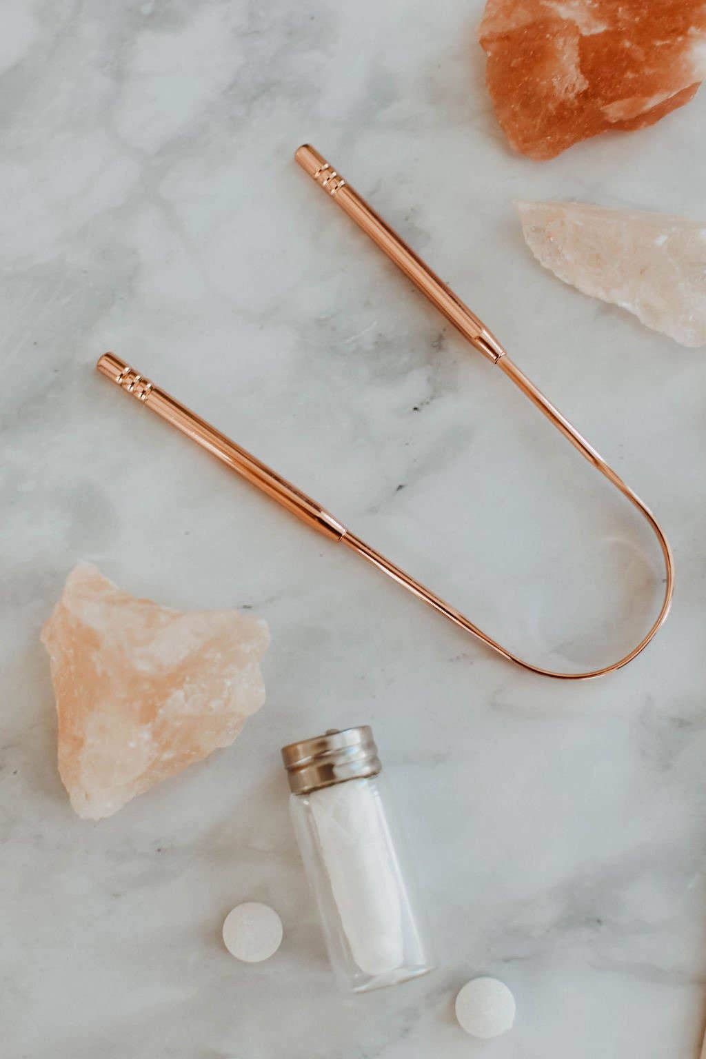 Stainless Steel Tongue Scraper – Silver or Rose Gold