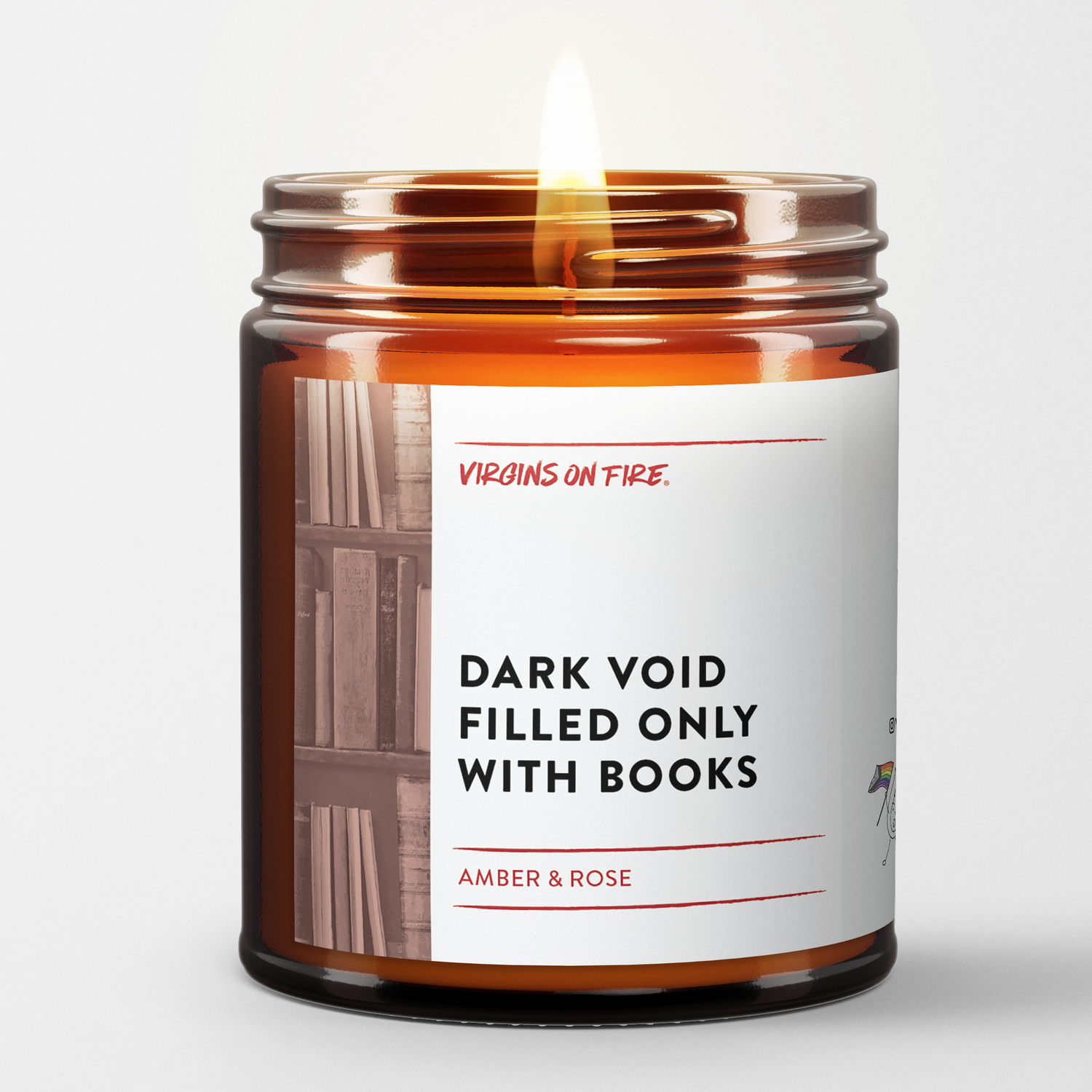 📚 DARK VOID FILLED ONLY WITH BOOKS (Amber & Rose) Candle