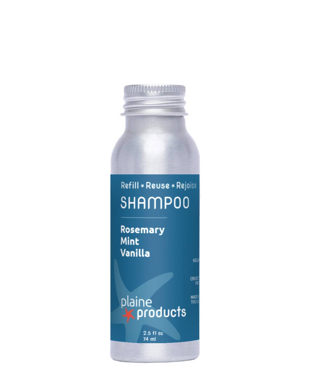 Refillable Travel Shampoo - 2.5 oz | Zero Plastic, TSA-Friendly