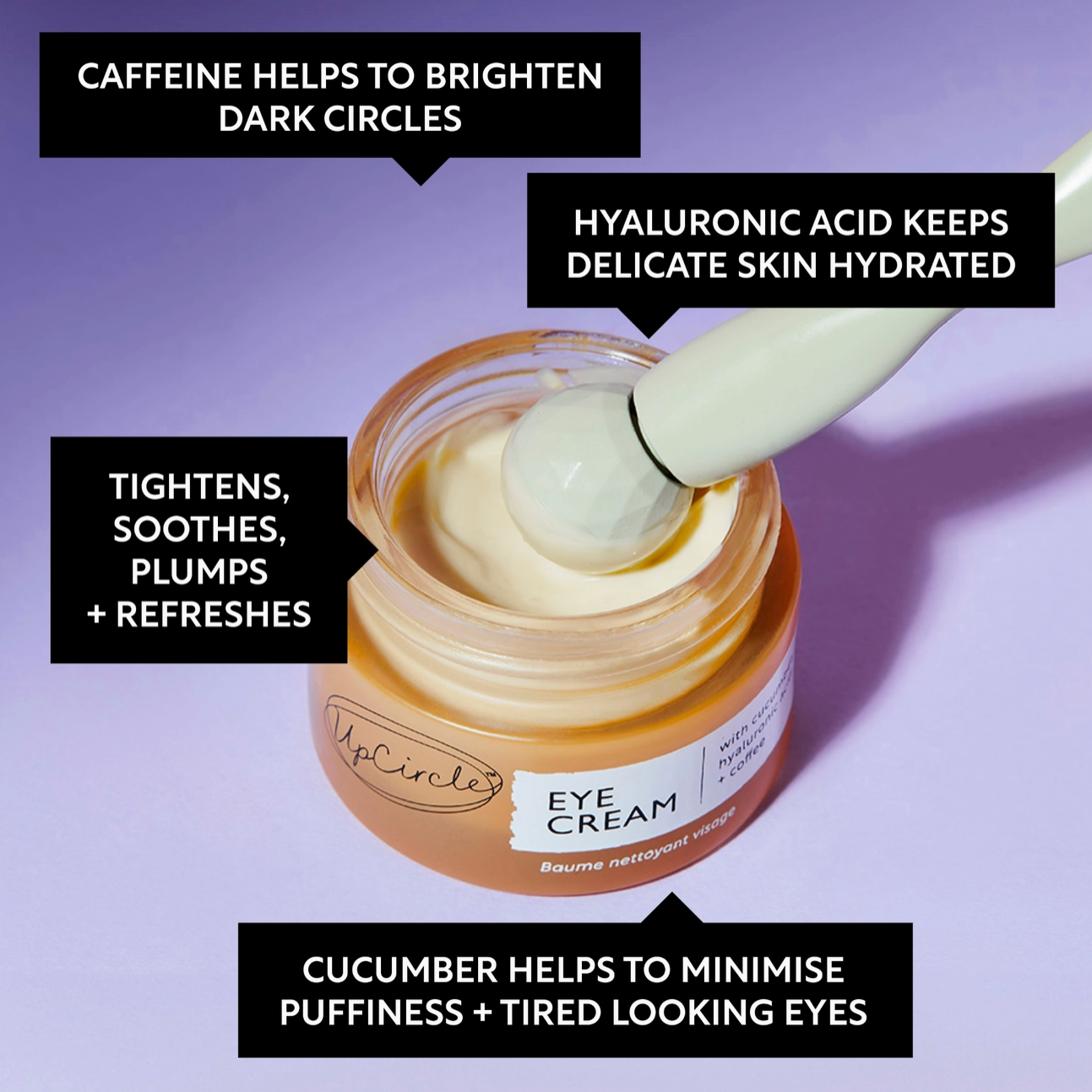 Vegan Hydrating Eye Cream with Hyaluronic Acid + Coffee Oil