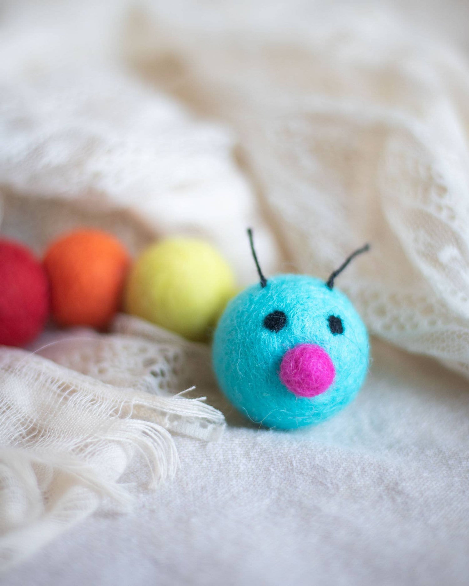 RAINBOW Caterpillar Eco Wool Pet Toys