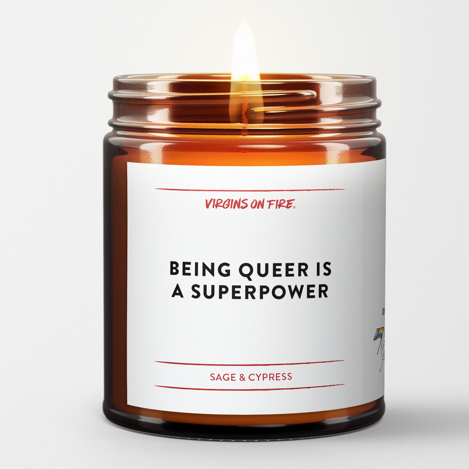 🌈 BEING QUEER IS A SUPERPOWER (Sage & Cypress) Candle