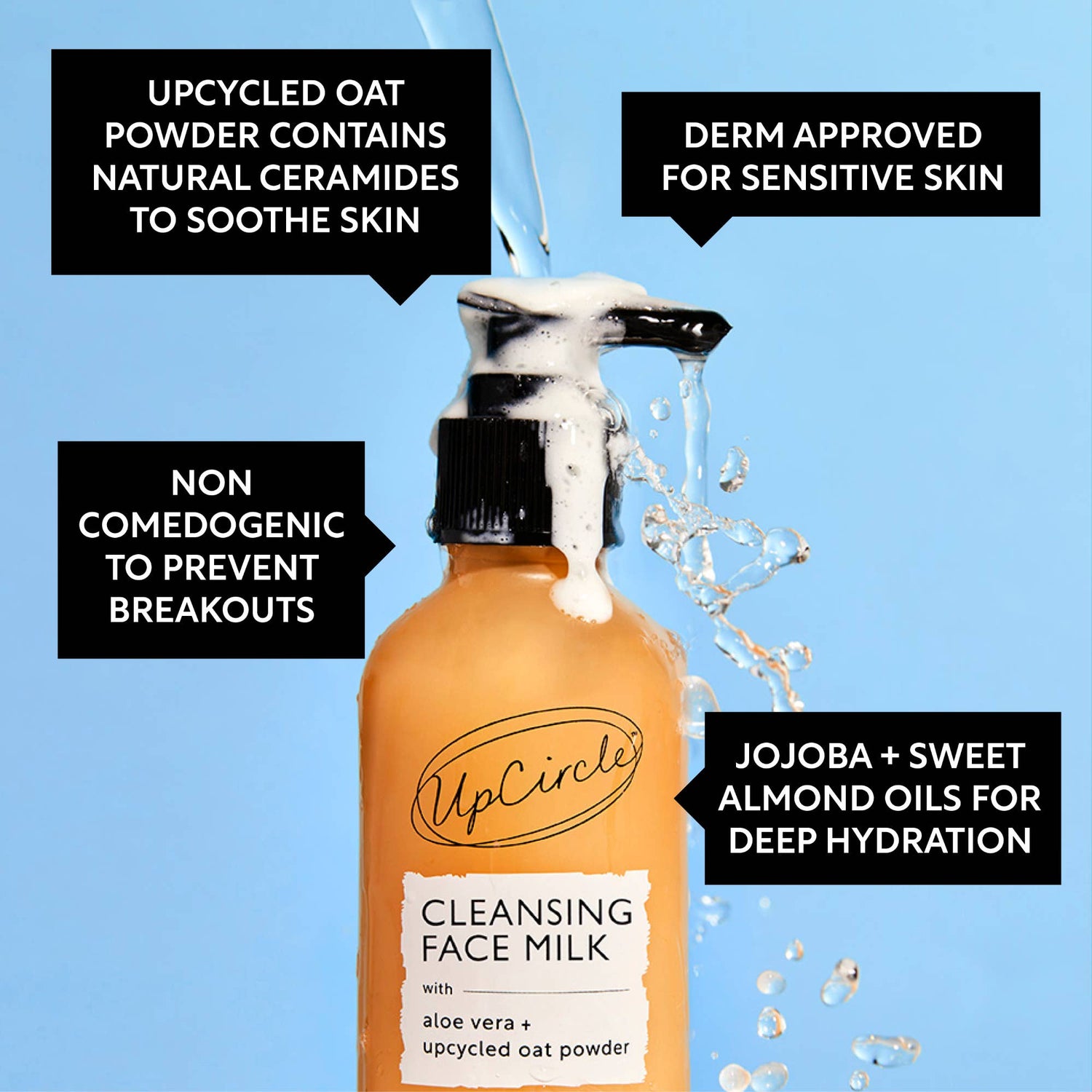 Cleansing Face Milk with Aloe Vera + Upcycled Oat Powder