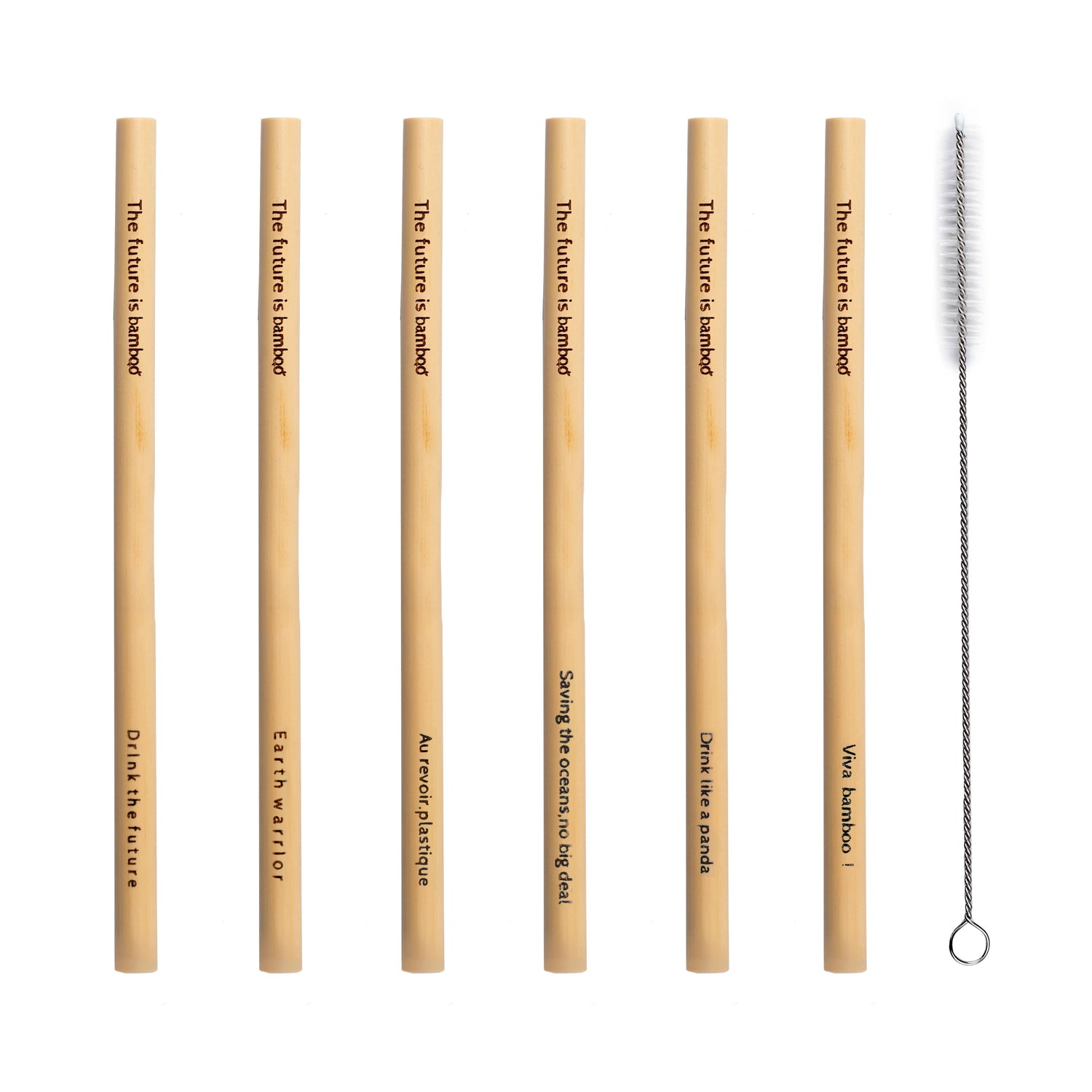Bamboo Straws - Pack of 6