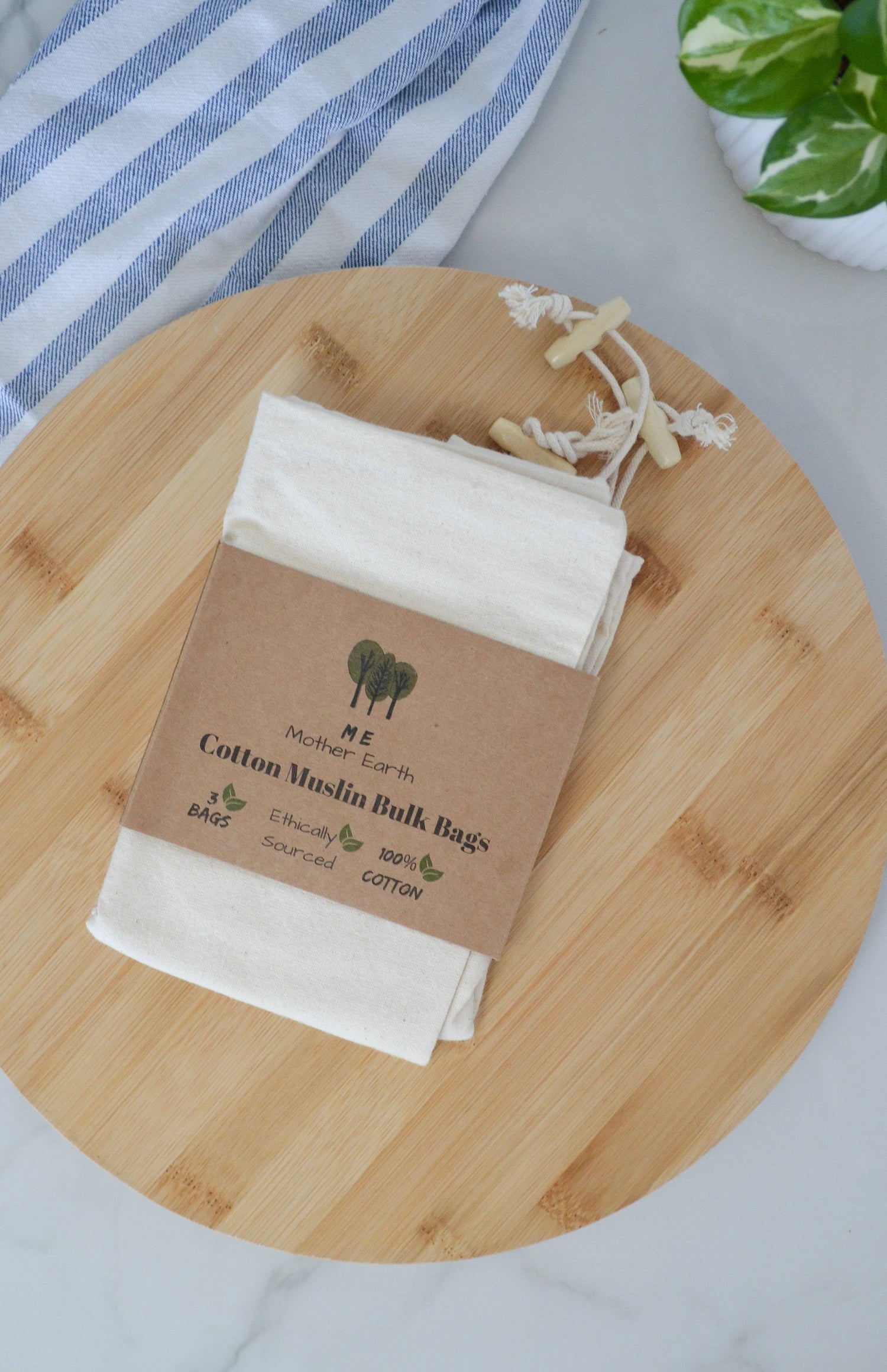Cotton Muslin Bulk Shopping Bags – 3-Pack (Organic Cotton)