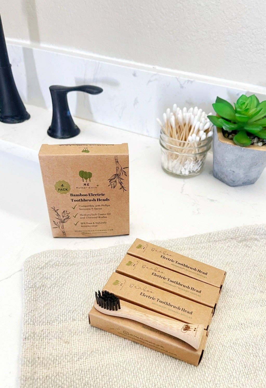 Bamboo Electric Toothbrush Heads – 4-Pack | Sonicare Compatible